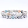 New Beads Bracelet Couples His & Hers Matching YinYang Lovers Distance Lava Stone Natural Bead Bracelet For Couples