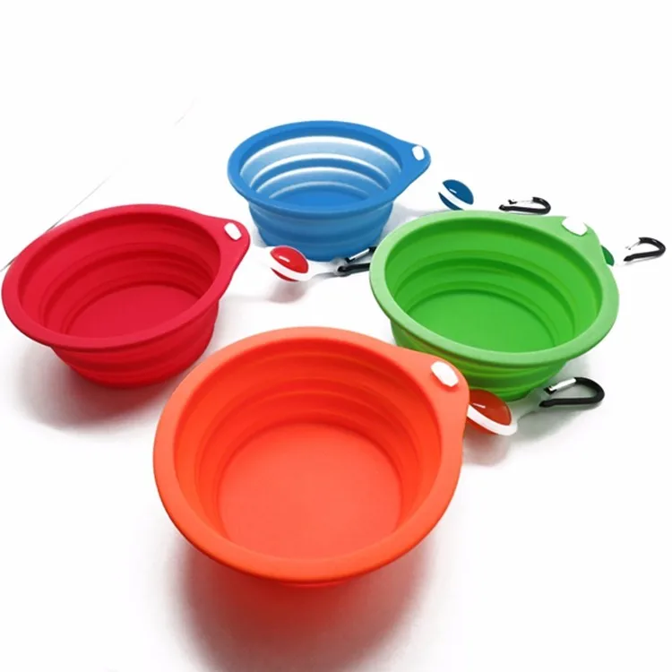 Silicone Collapsing Pet Water/Food Holder Container Bowls, Traveling/Camping/Hiking Folding Portable Feeder Dish Toy for Dog/Pup