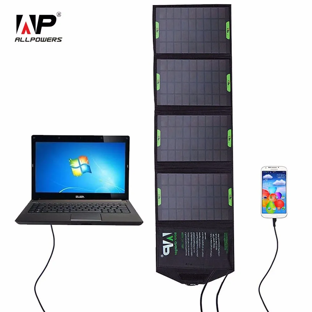 

18V 14W Outdoor Foldable Solar Panel Charger Power Bank External Battery Pack for Laptop Mobile Phone iphone