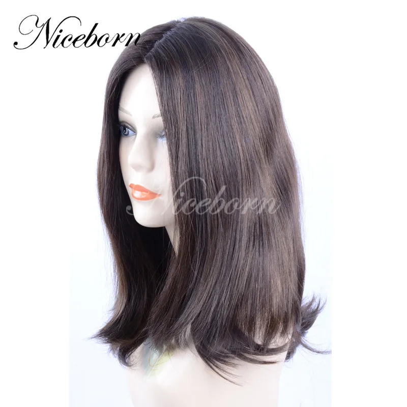 

100% russian white virgin human hair jewish wigs with silk top