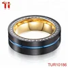 2018 new product tungsten and stainless steel combina ring with gold black biue plating aohua jewelry leads the fashion ring
