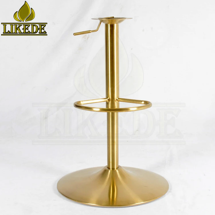 Gold Metal 304# Stainless Steel Trumpet Circle Round Bar Stool Base Furniture Legs Accessories