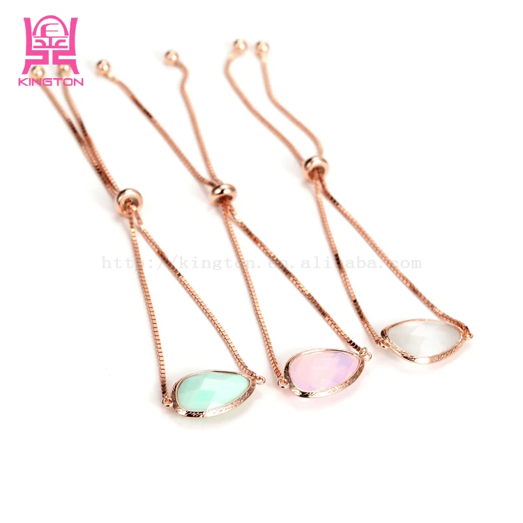 

2017 colorful chain sterling silver glass stone fashion china bracelet jewelry
