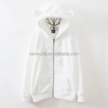 cat ear zip up hoodie