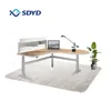 Adjust Ergonom I Shape Executive Sit to Stand Desk Office with Bamboo Wooden Desktop Multi Color Available