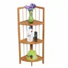 3-Tier Bamboo Corner Shelf Rack Display Rack Multi Purpose Shelving Unit