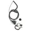 RISENKE 2 Pin Coiled Cable Walkie Talkie Earpiece Headset for kenwood Two Way Radio Ear Hook Style PU Material Black
