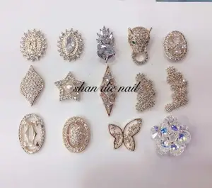 2019 Factory wholesale new style 3d zircon crystal zircon nail chains 3d nail charms nail supplies