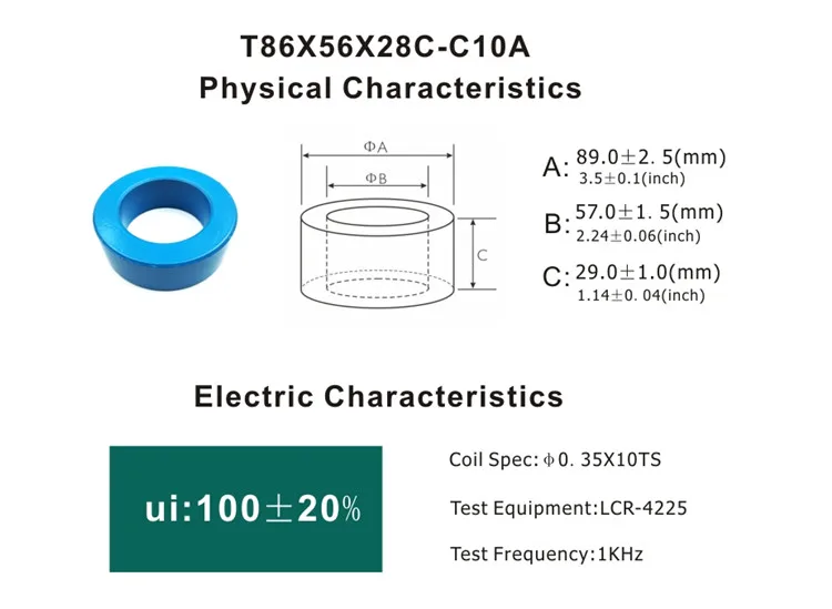 T 86x56x28c Blue Toroid Ferrite Ring Cores For Inductors Chokes Buy