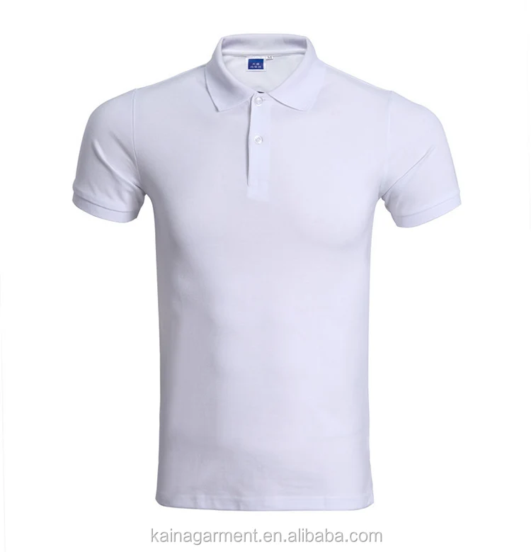 Slim Fit Men Pure Color White Blank Sample Design Of Polo Shirts - Buy ...