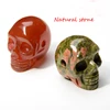 natural stone carved skull charms pendants for jewellery making