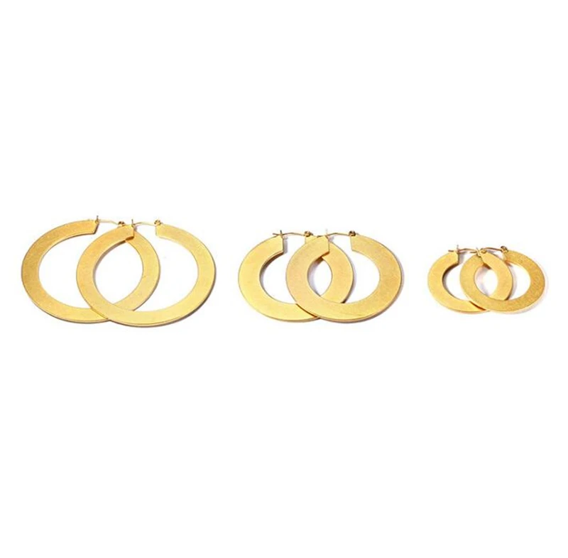 

Low Moq Trend Gold Earrings Stainless Steel Studs Women Simple Jewelry Round Shape Earring, Silver;gold