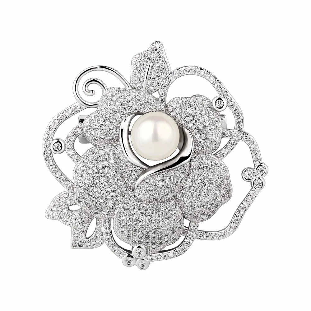 

Flower Shape pearl brooch pins for women, Customized
