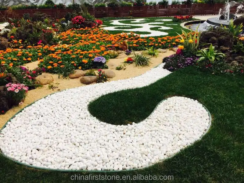 
Landscaping Decor Wash Tumble Finish Floor China Round Granite White Color Pebble Stone for Garden Paver 