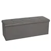 Large foldable faux fur leather ottoman bench storage ottoman with storage