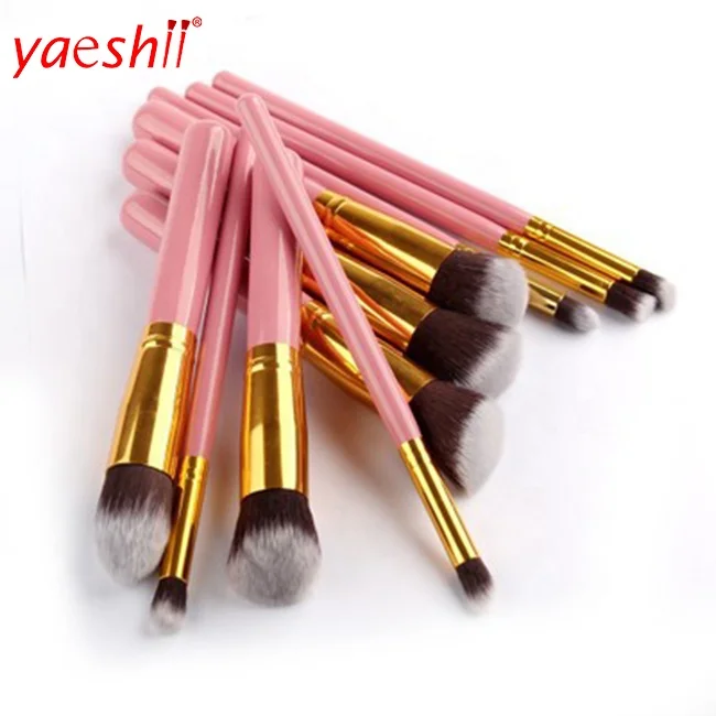 

Yaeshii Cosmetics Pro 10 pcs Makeup Brush Kit Woman's Toiletry Beauty Kabuki Blush Travel Brushes Sets
