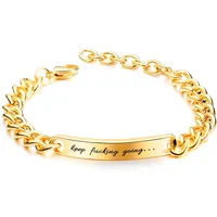 

Charm Fashion Engraved Words Men Customize 316L Stainless Steel Bracelet