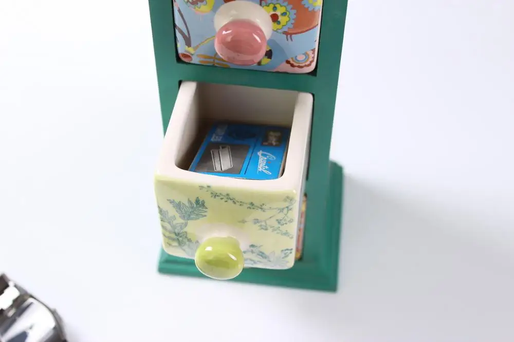 Home Decorative Vintage Retro Style Furniture Cabinet ceramic & Ceramic Multi Drawer