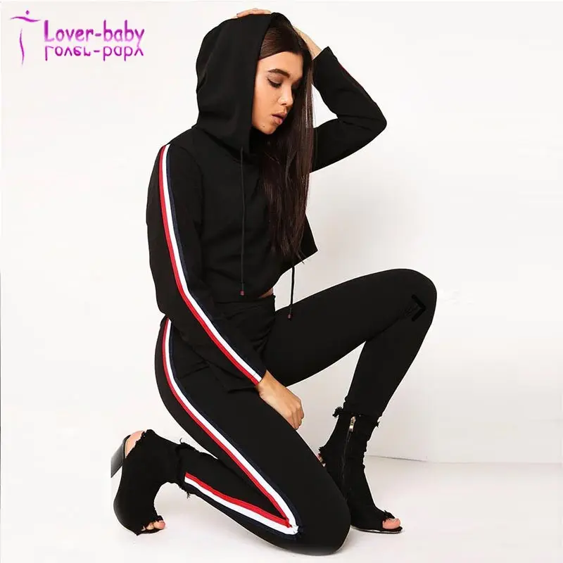 

2017 High Quality Wholesale Women Fashion Lack Side Stripe Hoodie, N/a