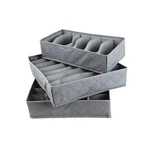 Bamboo charcoal abosrbs moisture and smell 3 pcs underwear socks ties bra drawer organizer storage box