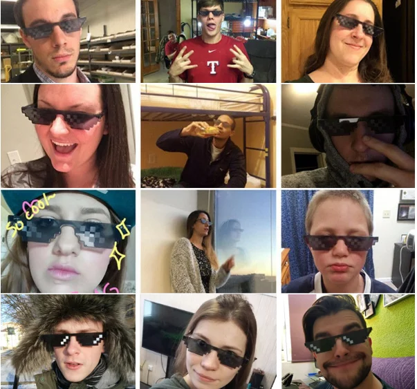 doble pequeña Gafas de sol Proglam MLG Pixelated para hombres y mujeres 