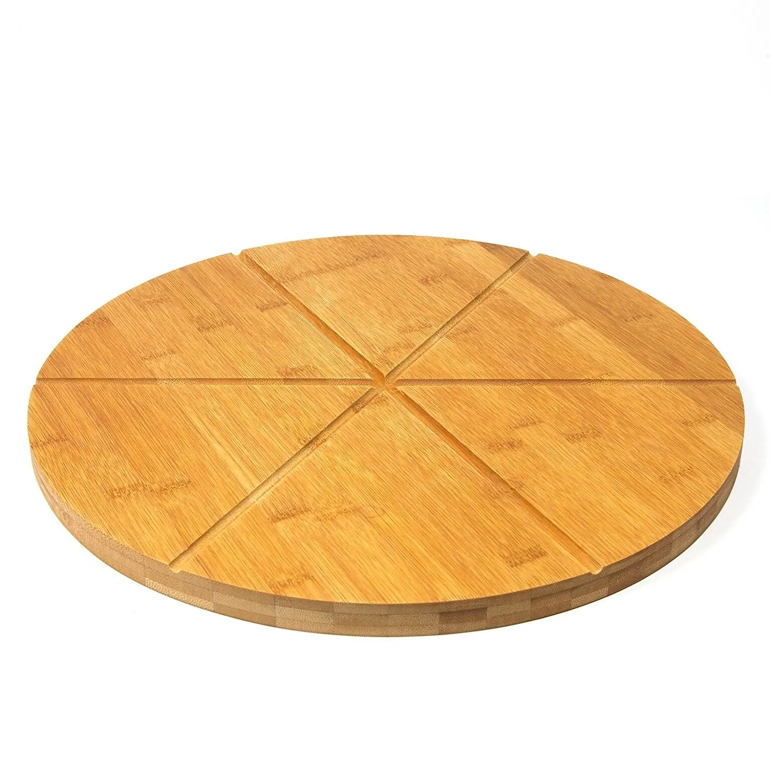 Natural Bamboo Pizza Cutting Board Pizza Peel Paddle With 6 Grooves