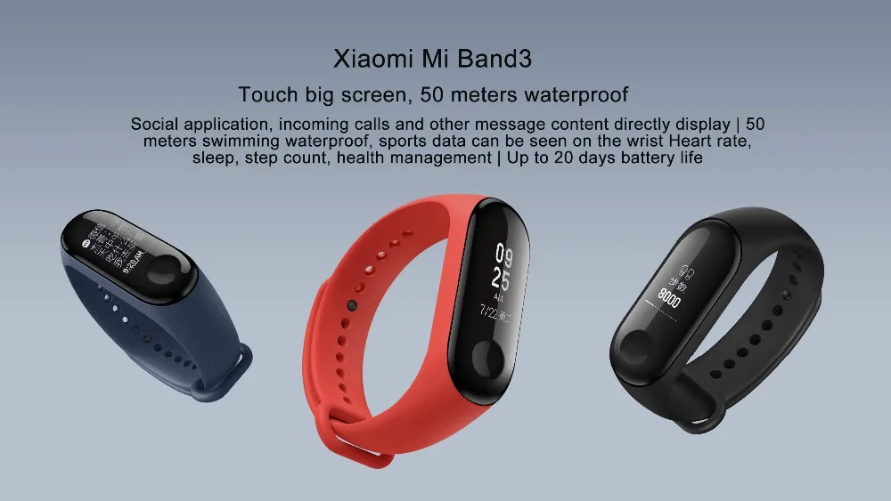 xiaomi mi band 3 smart wristband