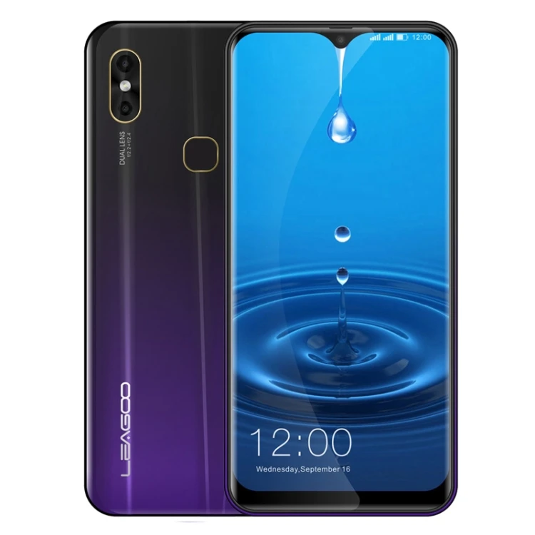 

Original LEAGOO M13 Water-drop Screen Android Smart Cell Phone 6.1 inch Face ID & Fingerprint Identification Mobile Phone, Black purple