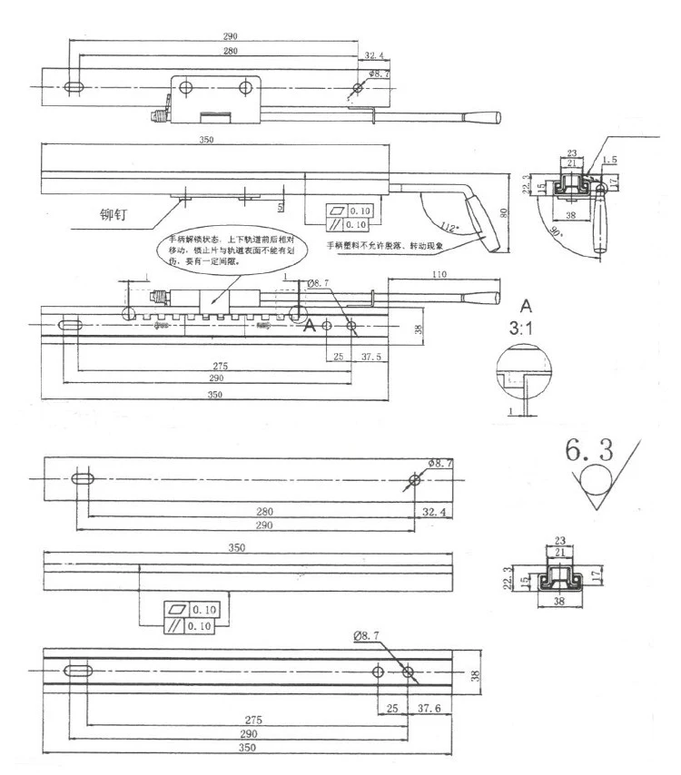 Car bus auto parts accessories seat rails