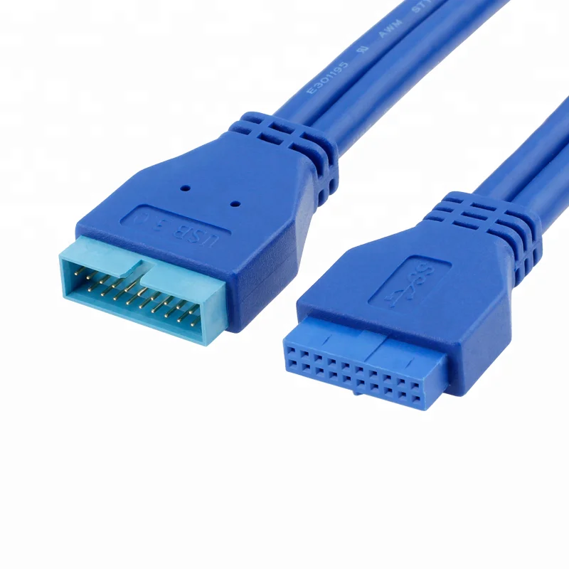 

USB 3.0 Motherboard Header 20 Pin Male to Female Extension Cable, Blue