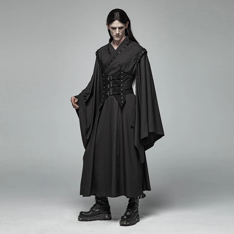 

WY-1023 PUNK RAVE 2019 hot Dark Punk Han Performance Elements Coat, Black