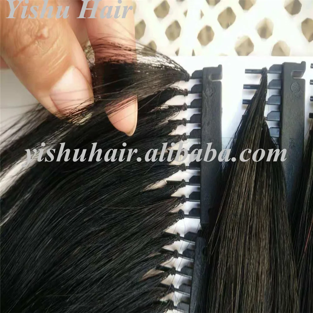 

2018 Newest products high quality double drawn cuticle aligned remy hair no glue invisible 6D human hair extensions, All colours