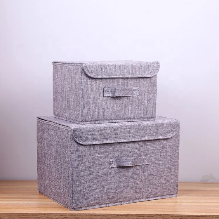

Decorative Cardboard Non Woven Fabric Storage Bin Box Foldable, Customized