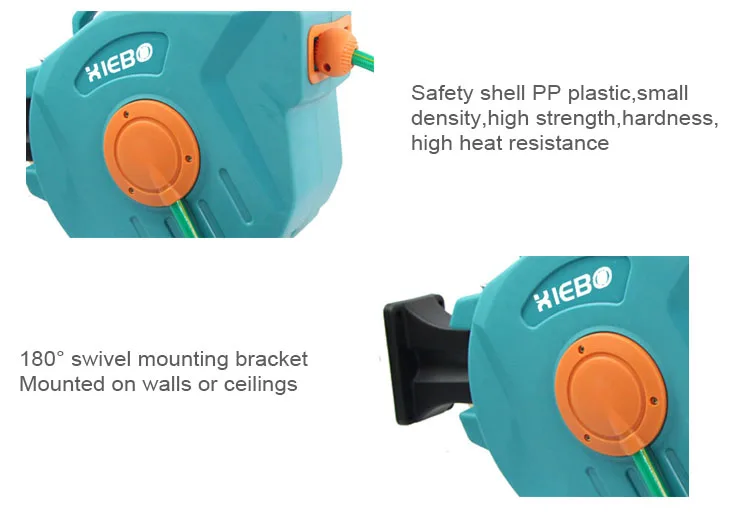 50ft/15m Auto Retractable Water Hose Reel For Washing Equipment Xbw02