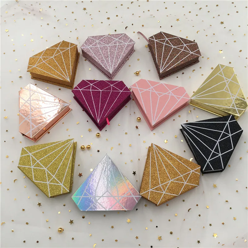 

Eyelashes Custom Packaging Diamond Lashes Boxes, Natural black