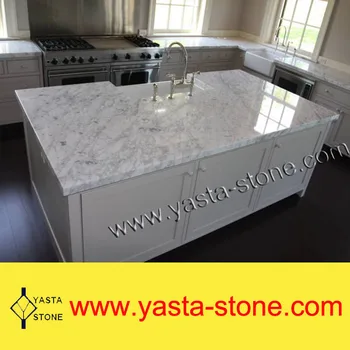 White marble kitchen island