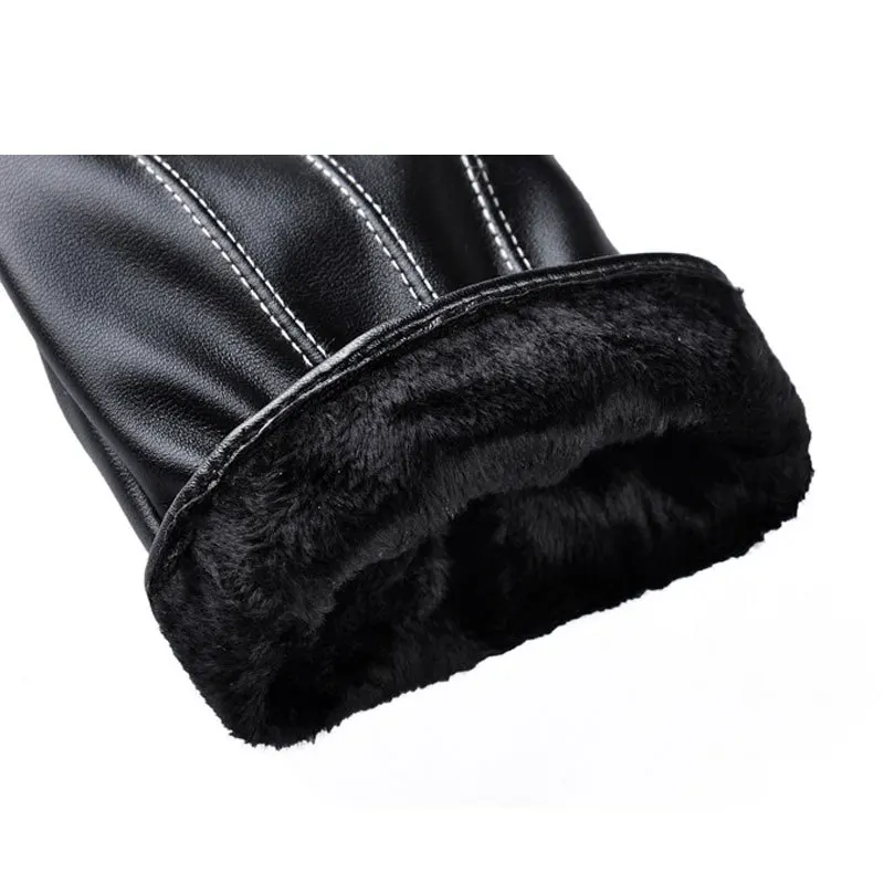 Прохладный мужчины зимние перчатки мужские кожаные перчатки вождения перчатки мужчины мода рукавицы держите теплая зима велосипедные перчатки 19652#