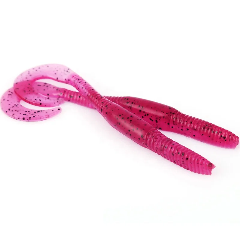 

plastic elastic stretchy soft fishing grub lure, Purple