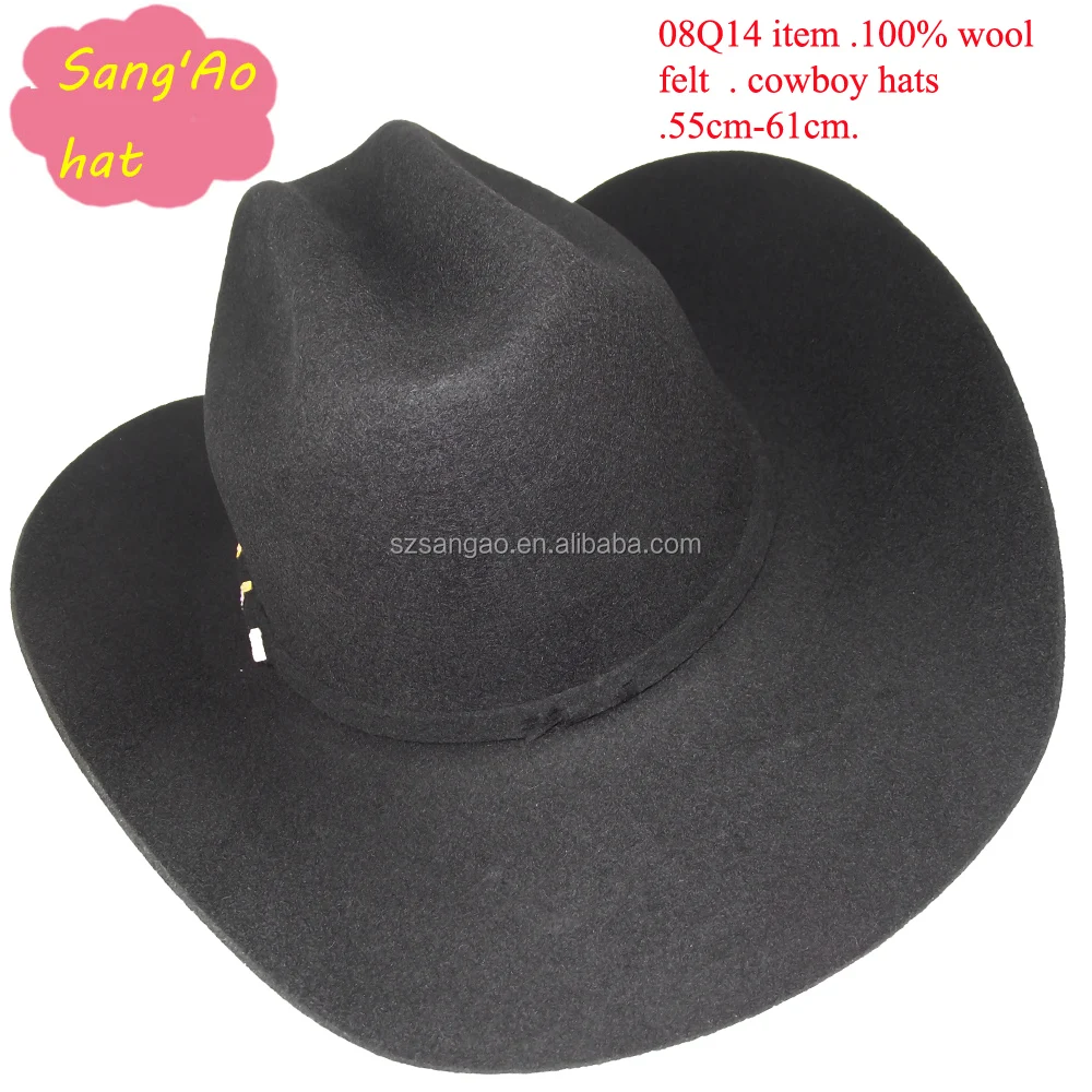wholesale man felt 100% wool cowboy hat