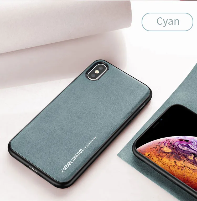 

[X-Level] High Quality Slim Shockproof phone case for iphone xs max slim case, Black,blue,red,cyan,pink,