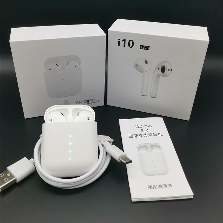 

2019 trending amazon for air pods i10 tws ear pods wireless earbuds for apple Android phoneX/8/7s/7, White