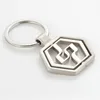 Cheap Custom Logo Cut Out Metal Keychain Logo Twist Metal key ring