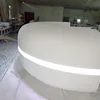 Solid surface white beauty salon front counter reception desk