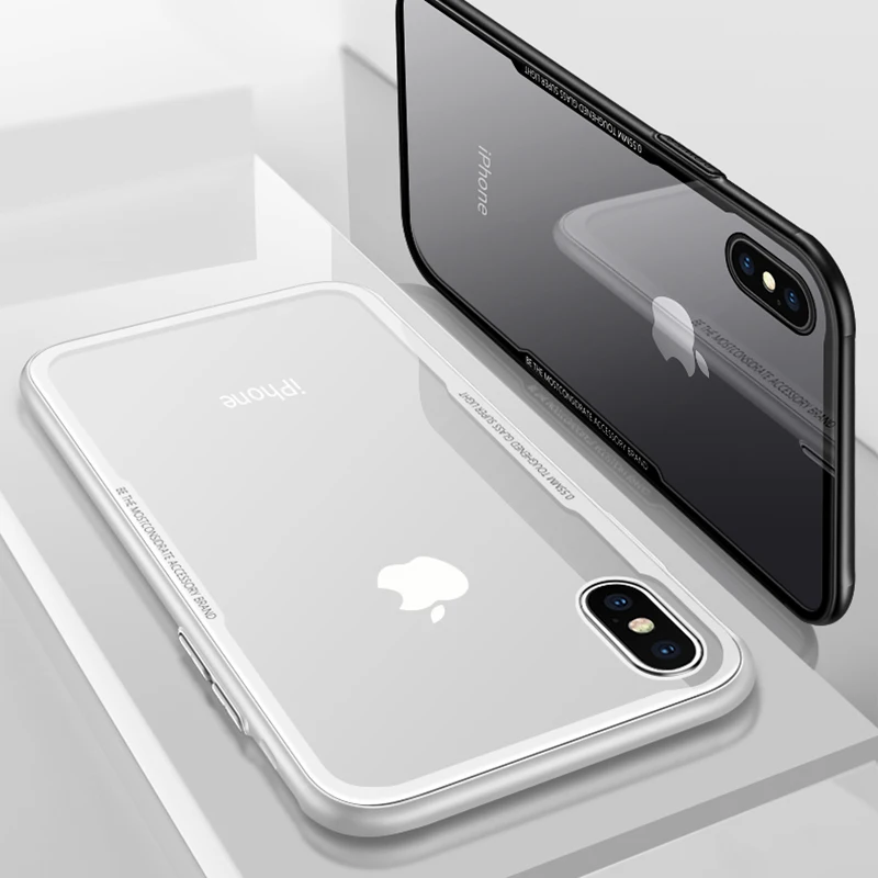 

CAFELE High Quality Back Glass Phone Case For iPhone X Mirror Anti Scratch Tempered Glass Mobile Phone Case