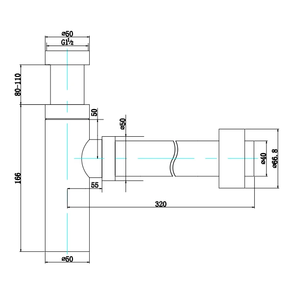 
Superior internal sink siphon drainer 