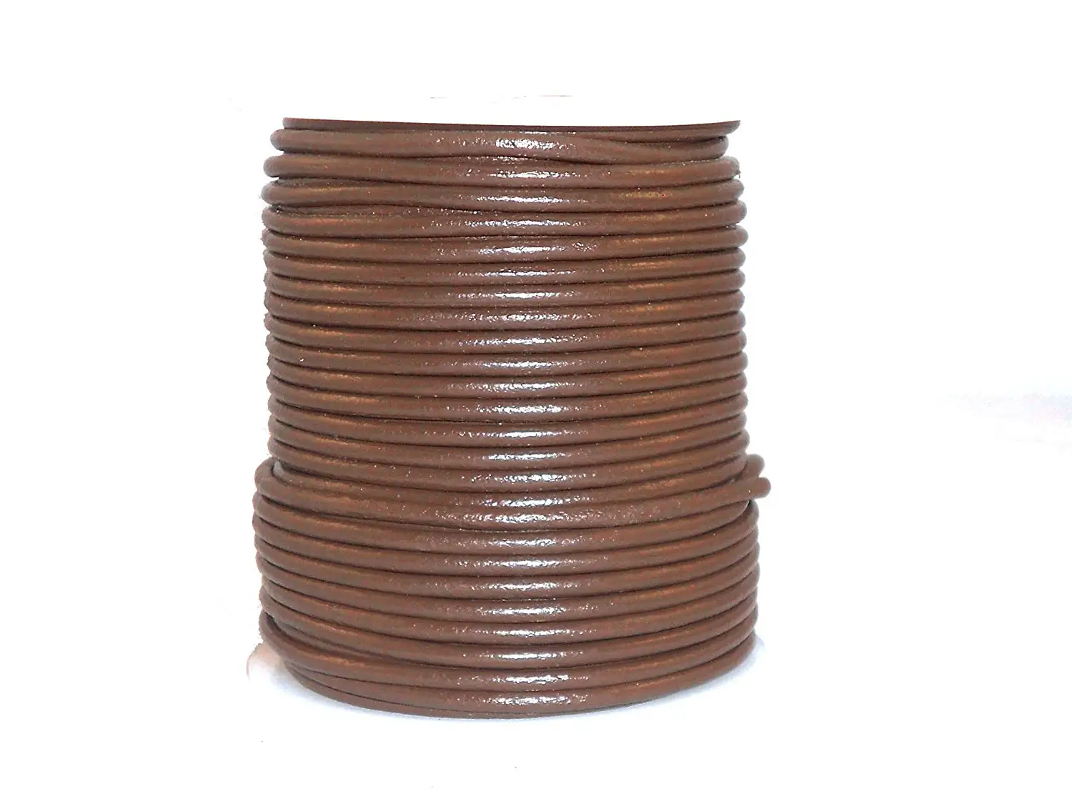 cords craft Round Leather Cord for Round Bracelet Necklaces Plain Genuine Leather Cord 3.0MM Dark Brown Distress
