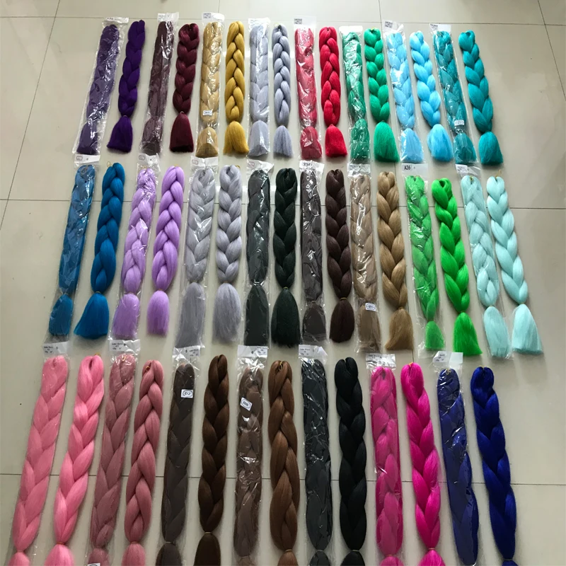 120 Colors ombre color afro kinky braiding hair 3x synthetic artificial hair wand curl crochet braid