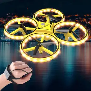 2019 popular mini rc watch gesture control hands free rc Infrared sensing gravity toy drone with light