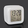 Changing Digital LCD Alarm Clock Thermometer Date Time Night Light Glowing LED Change 7 Color Digital Alarm Clock