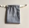 Linen bags in charcoal, 4x6" Small linen bags, Dark grey linen gift pouches